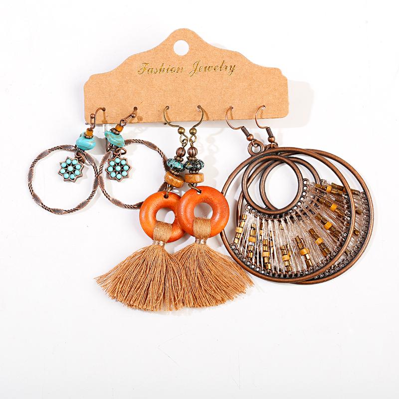 Ethnic Metal Tassel Fringe Womens Round Earrings Sets Jewelry Bohemia Vintage Flower Beads Drop Earrings Gift
Ethnic Metal Tassel Fringe Womens Round Earrings Sets Jewelry Bohemia Vintage Flower Beads Drop Earrings Gift