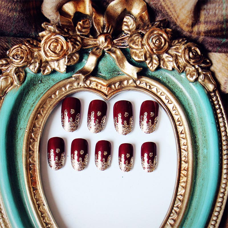 24PCS High-gloss Shiny Red Wine Ice Cream False Nail Tips Full Cover fake nails french manicure with Glue press on for girls, Wind red
24PCS High-gloss Shiny Red Wine Ice Cream False Nail Tips Full Cover fake nails french manicure with Glue press on for girls, Wind red