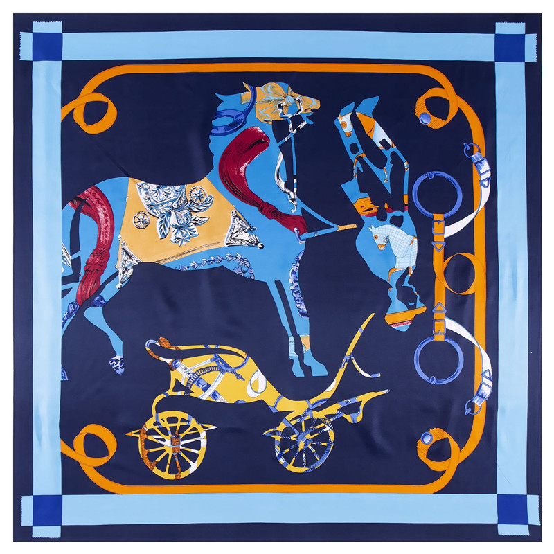 New Twill Silk Scarf Women Fashion Large Hijab Horse Carriage Printing Square Scarves Shawls Wraps Female Foulard Bandana 130cm*130cm
New Twill Silk Scarf Women Fashion Large Hijab Horse Carriage Printing Square Scarves Shawls Wraps Female Foulard Bandana 130cm*130cm