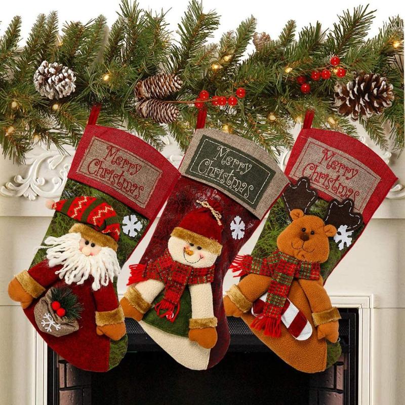 3pcs 18" Christmas Stocking Decor Large Stockings Santa Snowman Xmas Character for Family Holiday Christmas Party Decorations
3pcs 18" Christmas Stocking Decor Large Stockings Santa Snowman Xmas Character for Family Holiday Christmas Party Decorations
