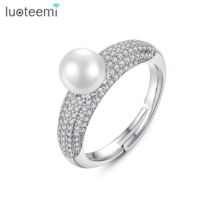 LUOTEEMI Resizable Statement Female Rings Small Cubic Zircon Paved Imitation Pearl Fashion Jewelry for Women Dating Engagement
LUOTEEMI Resizable Statement Female Rings Small Cubic Zircon Paved Imitation Pearl Fashion Jewelry for Women Dating Engagement
