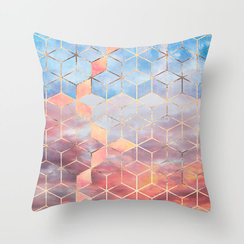 ZENGIA Bronzed Nordic Pillow Case Geometric Sofa Decorative Cushions Custom Pillow Cover Living Room Cushion Throw Pillows