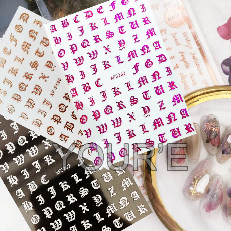 New Pattern 3D Gold Black White Nail Sticker Self-adhesive DIY Charm Lable Letter Sticker for Nails Decals Manicure Nail Art Decal
New Pattern 3D Gold Black White Nail Sticker Self-adhesive DIY Charm Lable Letter Sticker for Nails Decals Manicure Nail Art Decal