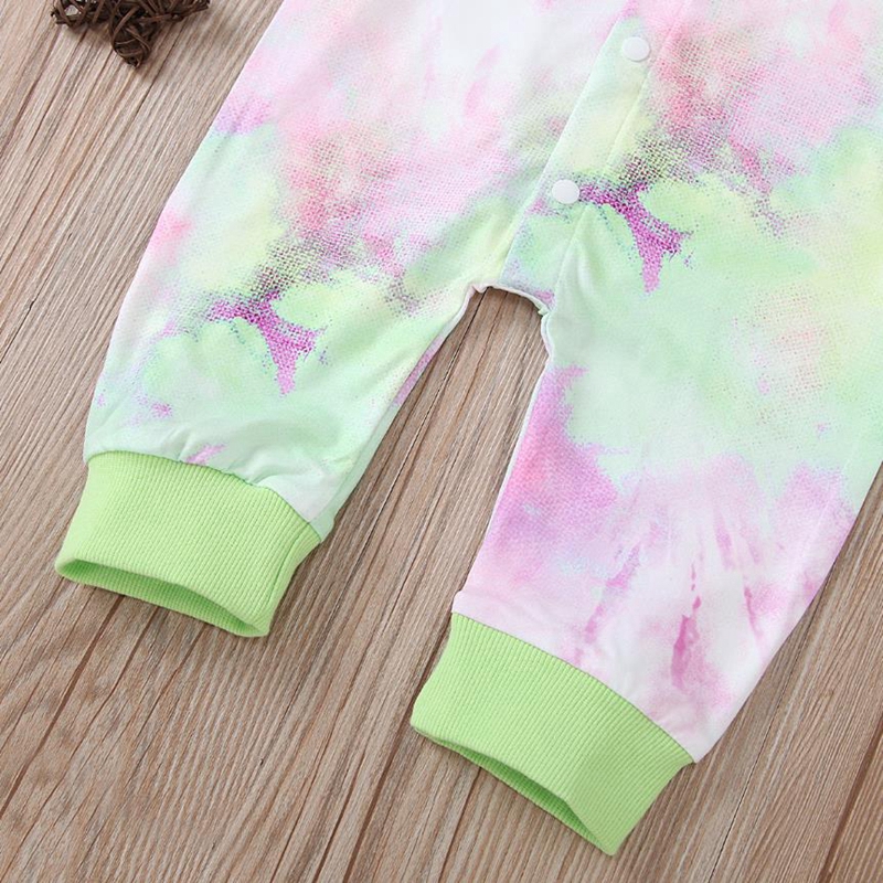 Tie Dyed Baby Romper Long Sleeve Infant Girls Jumpsuit Hat 2pcs Sets Causal Newborn Climbing Clothes Boutique Baby Clothing 10 Color DW5945