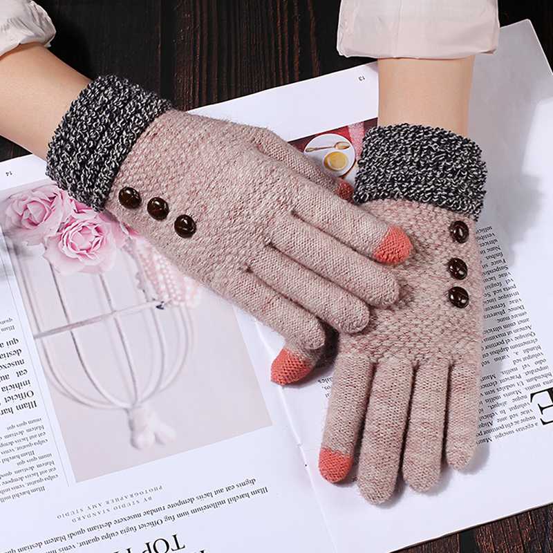Fashion Winter Women Gloves Touch Screen Full Finger Imitation Cashmere Knitted Gloves Warm Wrist Black Khaki Female
Fashion Winter Women Gloves Touch Screen Full Finger Imitation Cashmere Knitted Gloves Warm Wrist Black Khaki Female