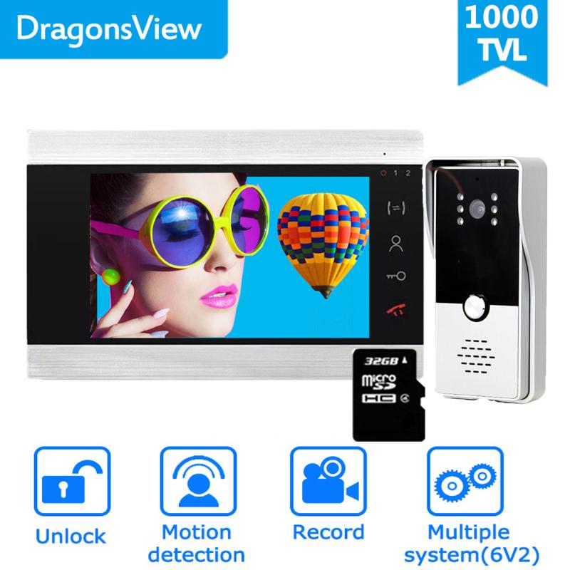 Dragonsview 7 Inch Video Intercom Video Door Phone Doorbell Camera Access Control System Record Unlock Day Touch Button
Dragonsview 7 Inch Video Intercom Video Door Phone Doorbell Camera Access Control System Record Unlock Day Touch Button