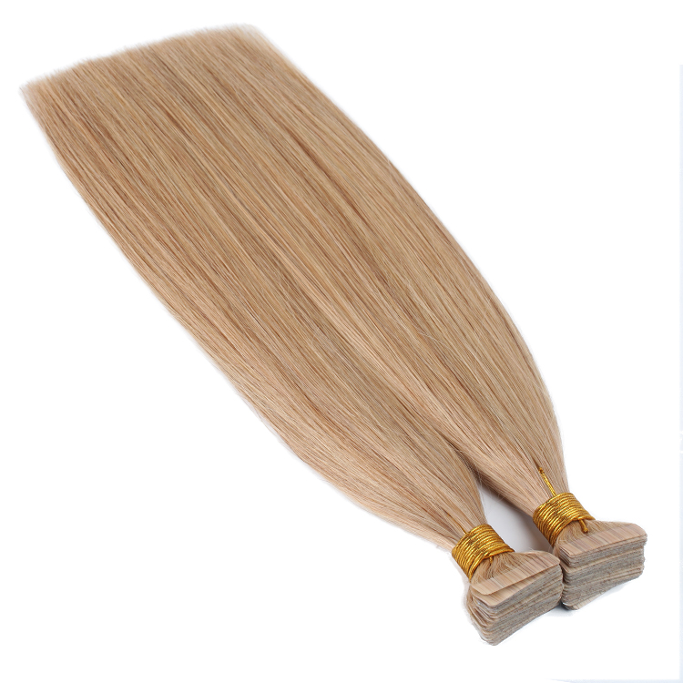 Double Drawn Human Hair Tape in Hair Extensions #27 Strawberry Blonde Virgin Russian Invisiable Skin Weft Tape on Extensions 40pcs/100g