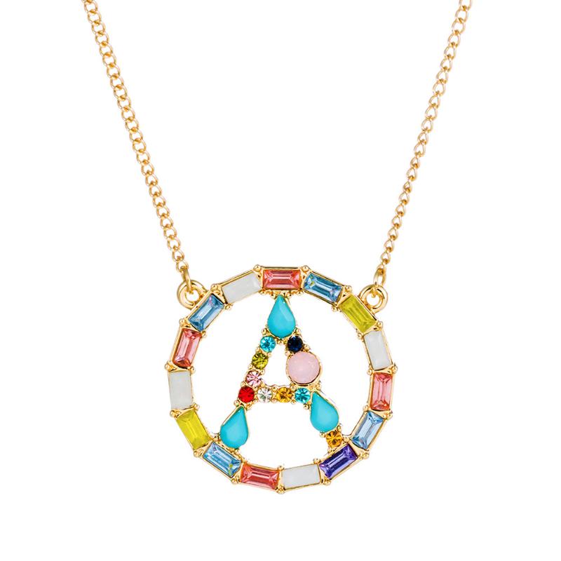 N5615 ZWPON Colorful Crystal Initial Necklace for Women Geometric Round A-Z 26 Letter Necklace Jewelry Wholesale
N5615 ZWPON Colorful Crystal Initial Necklace for Women Geometric Round A-Z 26 Letter Necklace Jewelry Wholesale