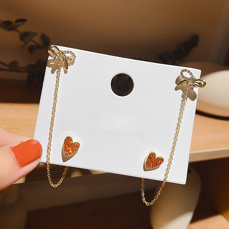 New Long Chain Gold Earring Love Heart Crystal Earring For Women Fashion Korea Jewelry 2020
New Long Chain Gold Earring Love Heart Crystal Earring For Women Fashion Korea Jewelry 2020