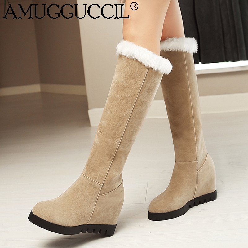 2020 New Plus Big Size 34-43 Black Beige Brown Fashion Wedge Female Ladies Winter Warm Faux Fur Knee High Women Snow Boots X2003
2020 New Plus Big Size 34-43 Black Beige Brown Fashion Wedge Female Ladies Winter Warm Faux Fur Knee High Women Snow Boots X2003