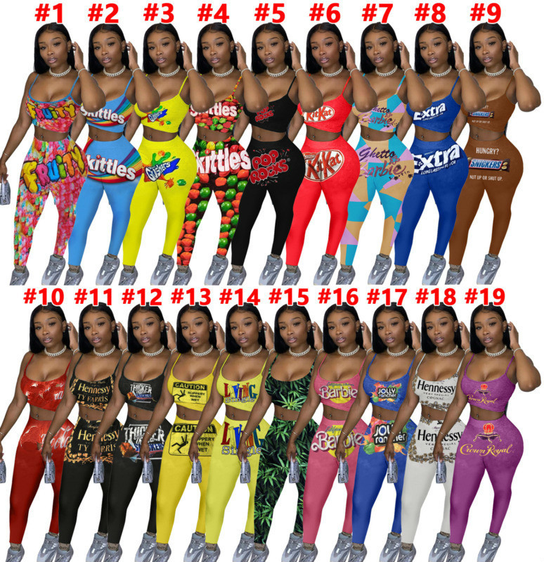 Women Tracksuits 2 Piece Set Fashion Print Sling Vest Pencil Pants Outfits Ladies New Casual T Shirt Trousers Jogging Suits Sportwear, #2
Women Tracksuits 2 Piece Set Fashion Print Sling Vest Pencil Pants Outfits Ladies New Casual T Shirt Trousers Jogging Suits Sportwear, #2
