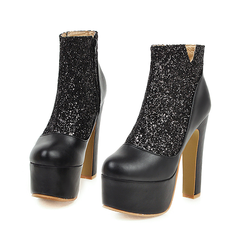 Lucyevr Autumn Winter Ankle Boots for Women Side Zipper Chunky High Heels Platform Booties Female Gold Silver Gitter Shoes Woman, Black
Lucyevr Autumn Winter Ankle Boots for Women Side Zipper Chunky High Heels Platform Booties Female Gold Silver Gitter Shoes Woman, Black
