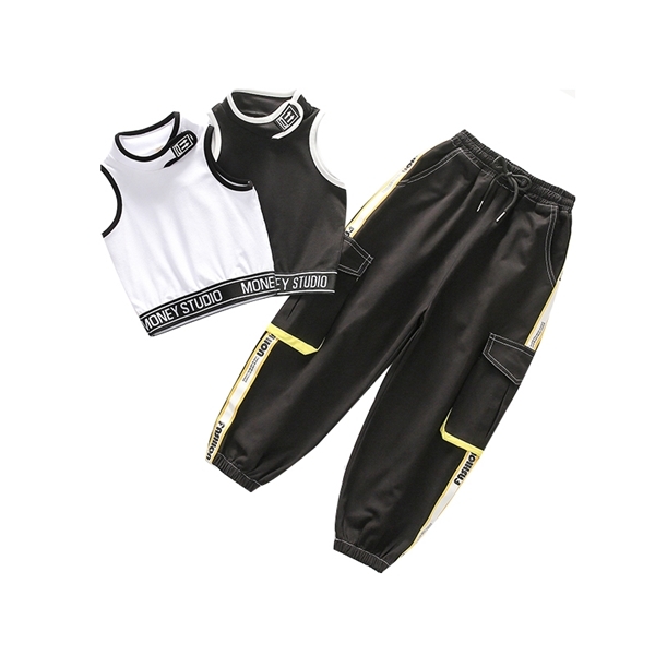 Hip-Hop Kids Dance Girls Clothes Outfits Vest Tops Pants Cargo Sweatpants Modern Baby Teens 9 10 11 12 13 Years Girls Streetwear