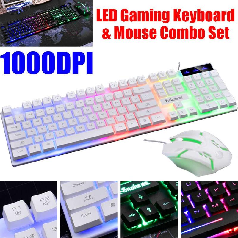 Rainbow Colorful LED Fashion Backlit Wired Keyboard Mouse Set Gaming Keyboard Gamer Mouse Home Office PC Laptop
Rainbow Colorful LED Fashion Backlit Wired Keyboard Mouse Set Gaming Keyboard Gamer Mouse Home Office PC Laptop