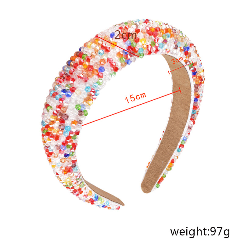 Beaded Headband Colorful Sparkly Padded Hair Hoop Women Girl Hair Band Headdress Diadema Con Cuentas De Cristal Y Diamantes De Imitacion