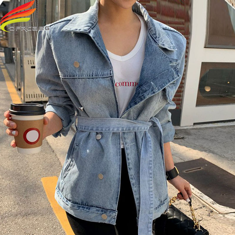 New 2020 Denim Jacket Women Korean Style Casual Turn-down Collar Sashes Streetwear Asymmetrical Jeans Jackets And Coats Blue Top
New 2020 Denim Jacket Women Korean Style Casual Turn-down Collar Sashes Streetwear Asymmetrical Jeans Jackets And Coats Blue Top