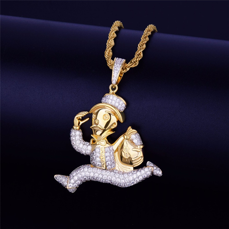 Iced Out Running Man Wallet Pendant Necklace Full Clear Cubic Zircon Hip Hop Rock Jewelry For Men Party
Iced Out Running Man Wallet Pendant Necklace Full Clear Cubic Zircon Hip Hop Rock Jewelry For Men Party