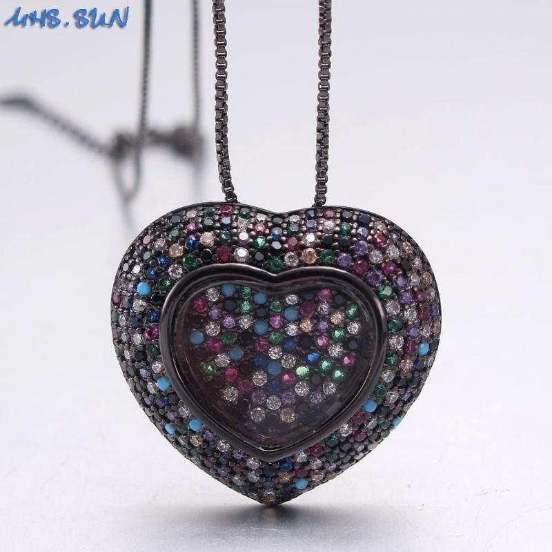 Chains MHS.SUN Fashion Colorful Zircon Paved Heart Pendants Necklace Women Vintage Chain Charming Jewelry For Girls Gift
Chains MHS.SUN Fashion Colorful Zircon Paved Heart Pendants Necklace Women Vintage Chain Charming Jewelry For Girls Gift