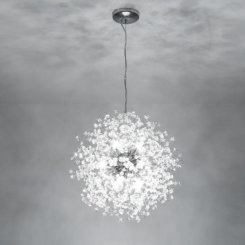 Dandelion Chandelier Crystal Chandelier Lighting LED Hanging Round Creative Crystal Beads pendant lights for Dining Room Living Room