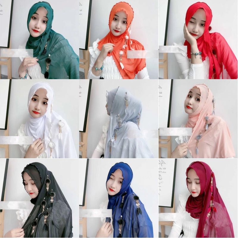 Fashion Ladies Headwear Accessories Arab Ladies Headscarves Dubai Fringed Hijab Islamic Shawl Temperament Fur Ball Decoration
Fashion Ladies Headwear Accessories Arab Ladies Headscarves Dubai Fringed Hijab Islamic Shawl Temperament Fur Ball Decoration