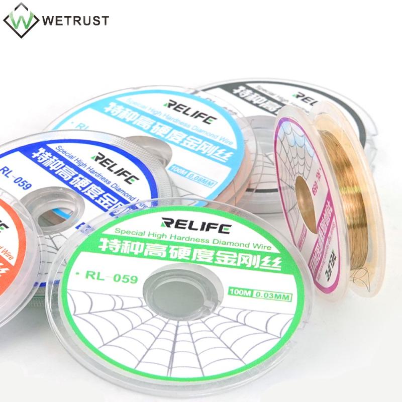 RELIFE RL-059 100m 0.03mm Special High Hardness Alloy Gold Molybdenum Wire Cutting Line LCD Display Screen Separator Repair
RELIFE RL-059 100m 0.03mm Special High Hardness Alloy Gold Molybdenum Wire Cutting Line LCD Display Screen Separator Repair