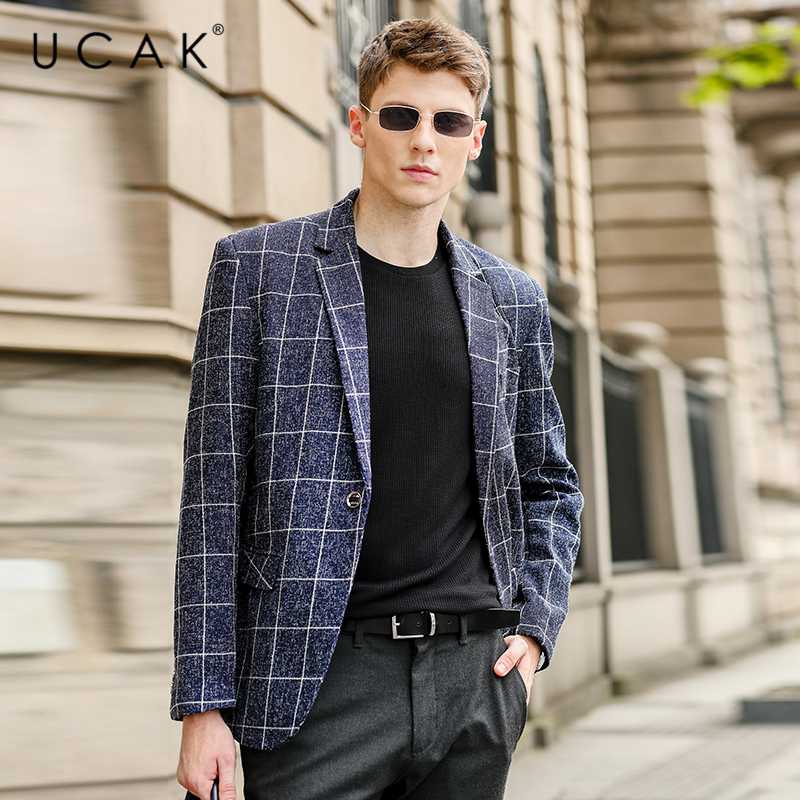 UCAK Brand 2020 New Spring Autumn Men Blazers masculino and suit jackets Plaid Male Slim Fit Business Casual Blazer Coat U8117, Black
UCAK Brand 2020 New Spring Autumn Men Blazers masculino and suit jackets Plaid Male Slim Fit Business Casual Blazer Coat U8117, Black