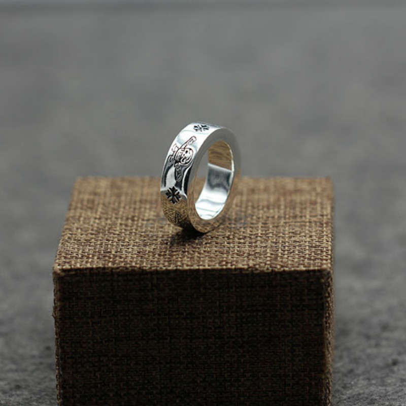 925 sterling silver handmade band rings American European antique silver skull crosses designer rings gift for men women punk style