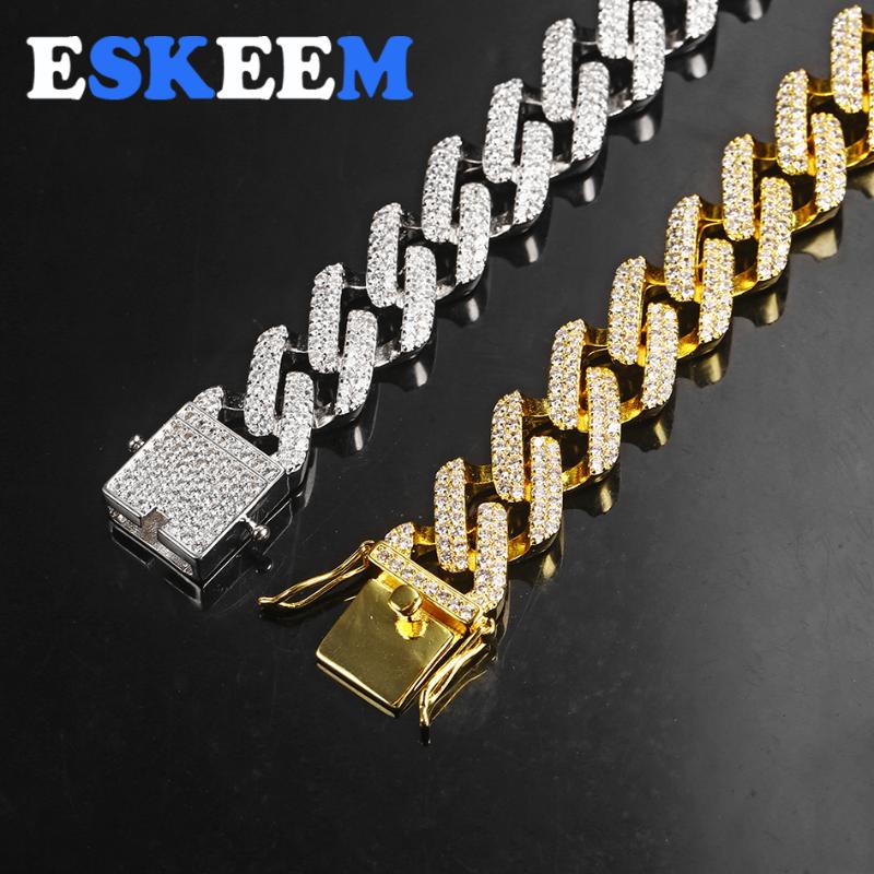 Charm Bracelets Eskeem Hiphop Jewelry Prong Setting 2 Row CZ Cuban Link Bracelet For Unisex
Charm Bracelets Eskeem Hiphop Jewelry Prong Setting 2 Row CZ Cuban Link Bracelet For Unisex