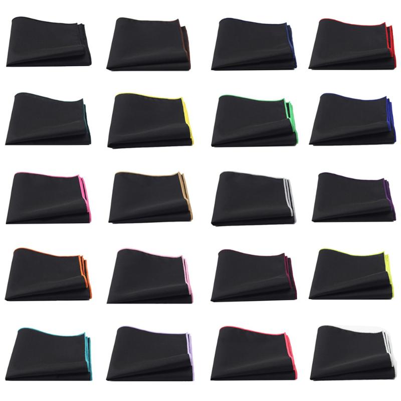 Men Linen Cotton Plain Black Pocket Square Colorful Edge Handkerchief Prom Hanky
Men Linen Cotton Plain Black Pocket Square Colorful Edge Handkerchief Prom Hanky