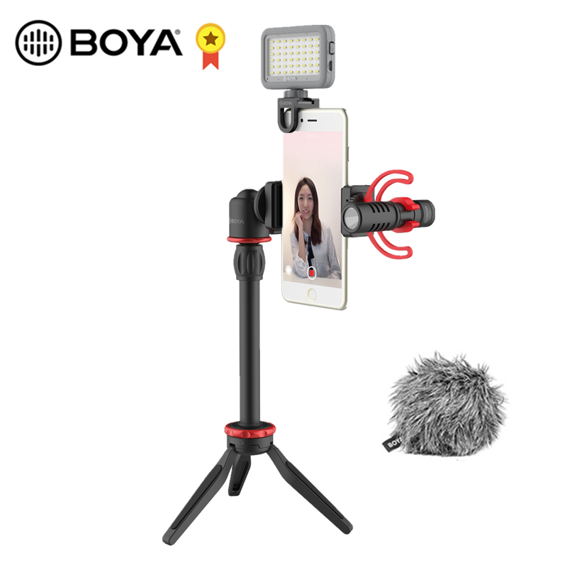 BOYA BY-MM1+ BY-VG350 Microphone LED Light Tripod Phone Clip Holder Kit for Smartphone DSLR Camera PC Vlog Live Video Recording
BOYA BY-MM1+ BY-VG350 Microphone LED Light Tripod Phone Clip Holder Kit for Smartphone DSLR Camera PC Vlog Live Video Recording