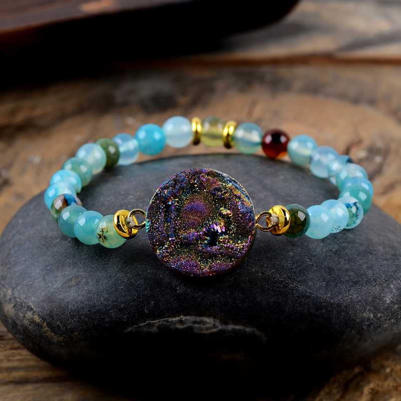 Galaxy Quartz Druzy Charm Bracelet Multi Colors Drusy Women Bracelet Boho 6mm Stone Beads Handmade Girls Daily Jewelry
Galaxy Quartz Druzy Charm Bracelet Multi Colors Drusy Women Bracelet Boho 6mm Stone Beads Handmade Girls Daily Jewelry