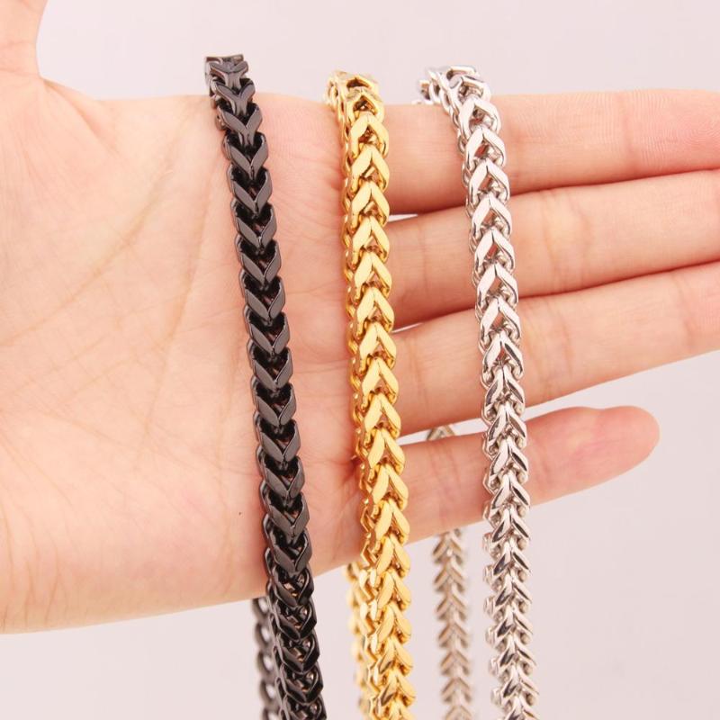 Granny Chic 6mm 24" Mens Square Wheat Braided Gold/Black Color Stainless Steel Chain Necklace Jewelry Mala Gift
Granny Chic 6mm 24" Mens Square Wheat Braided Gold/Black Color Stainless Steel Chain Necklace Jewelry Mala Gift