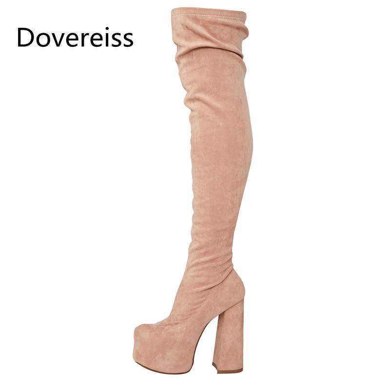 Dovereiss Fashion Female boots Winter new Elegant platform Zipper Block heels Over the knee boots Round toe Pure color 34-43, Black
Dovereiss Fashion Female boots Winter new Elegant platform Zipper Block heels Over the knee boots Round toe Pure color 34-43, Black