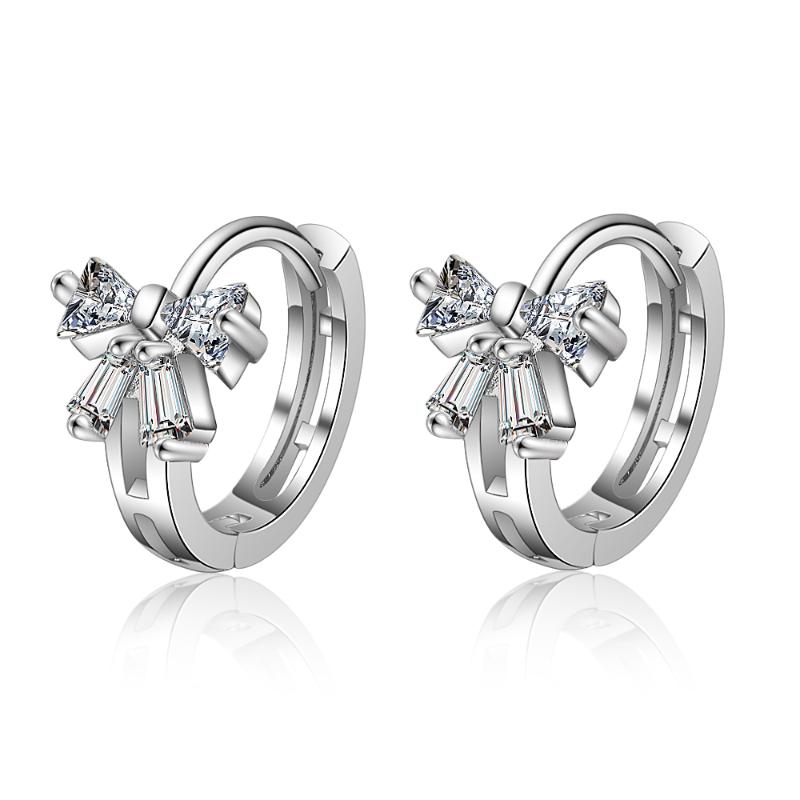 2020 Fashion Women Hoop Earrings Simple Silver color Sweet Bowknot Crystal Earrings Girls Female Chic Jewelry Aros Aretes
2020 Fashion Women Hoop Earrings Simple Silver color Sweet Bowknot Crystal Earrings Girls Female Chic Jewelry Aros Aretes
