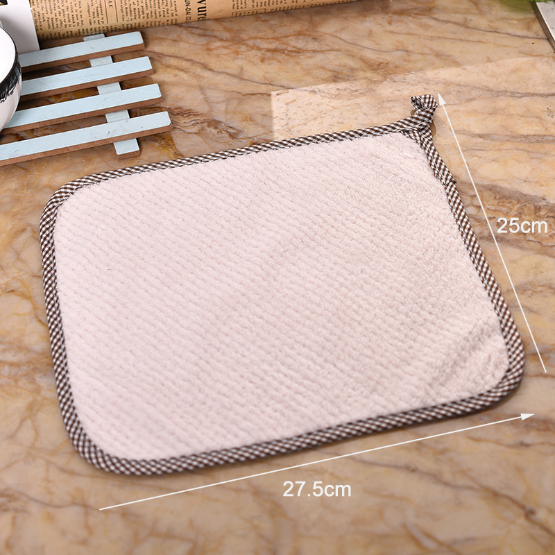Wholesale Kitchen Cleaning Towels Square Household Soft Coral Fleece Dishcloth Washing Towels Cleaning Dish Cloths Paño De Cocina