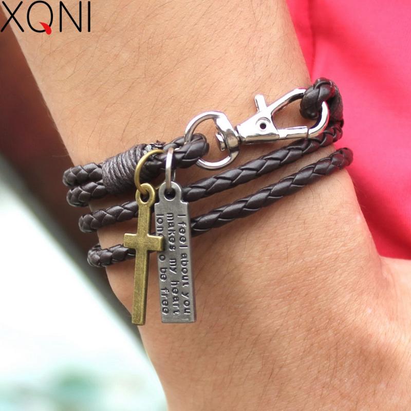 2020 New Fashion Bandage Buckle key Pattern Leather Bracelet popular Brown Cross Friendship Bracelet for man, Black
2020 New Fashion Bandage Buckle key Pattern Leather Bracelet popular Brown Cross Friendship Bracelet for man, Black