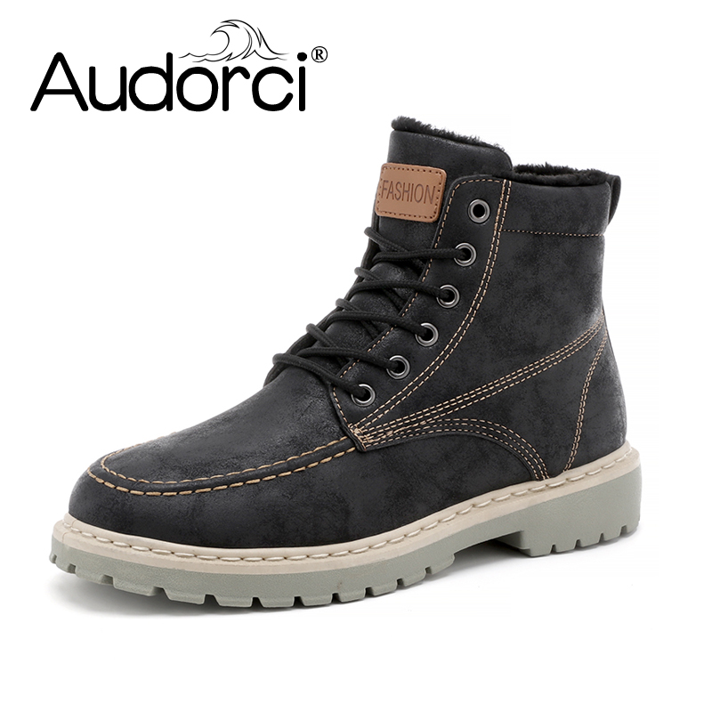 Audorci 2020 Winter Fashion Men's Boots Man Outdoor Keep Warm Ankle Boot Male Lace up Casual Shoes Size 39-44 With Fur, Brown
Audorci 2020 Winter Fashion Men's Boots Man Outdoor Keep Warm Ankle Boot Male Lace up Casual Shoes Size 39-44 With Fur, Brown