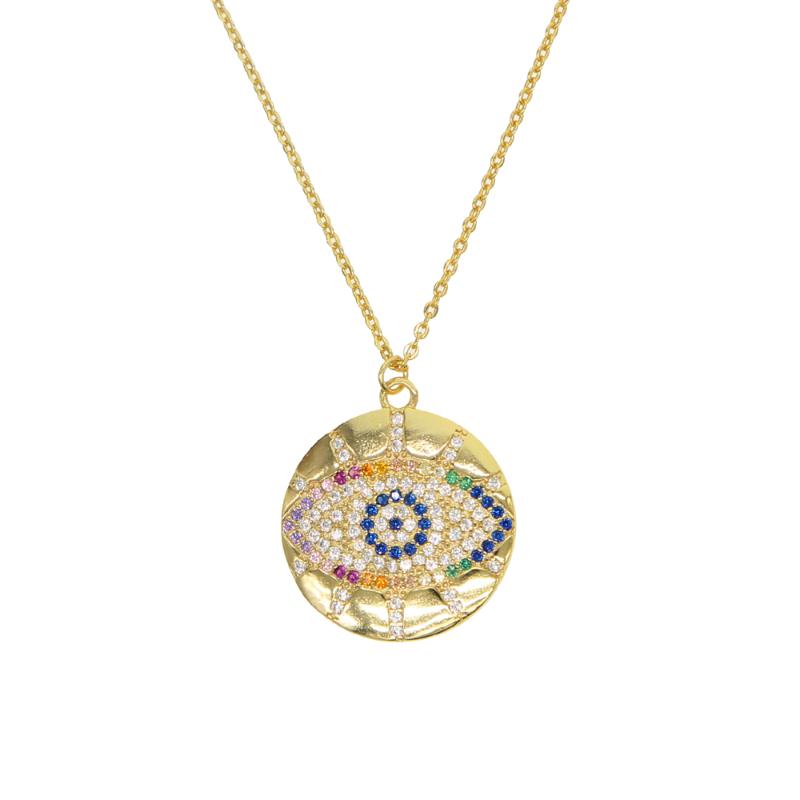 2020 Gold filled turkish colorful evil eye lucky women ladyes gift rainbow cz stone trendy Round coin pendant necklace jewelry
2020 Gold filled turkish colorful evil eye lucky women ladyes gift rainbow cz stone trendy Round coin pendant necklace jewelry