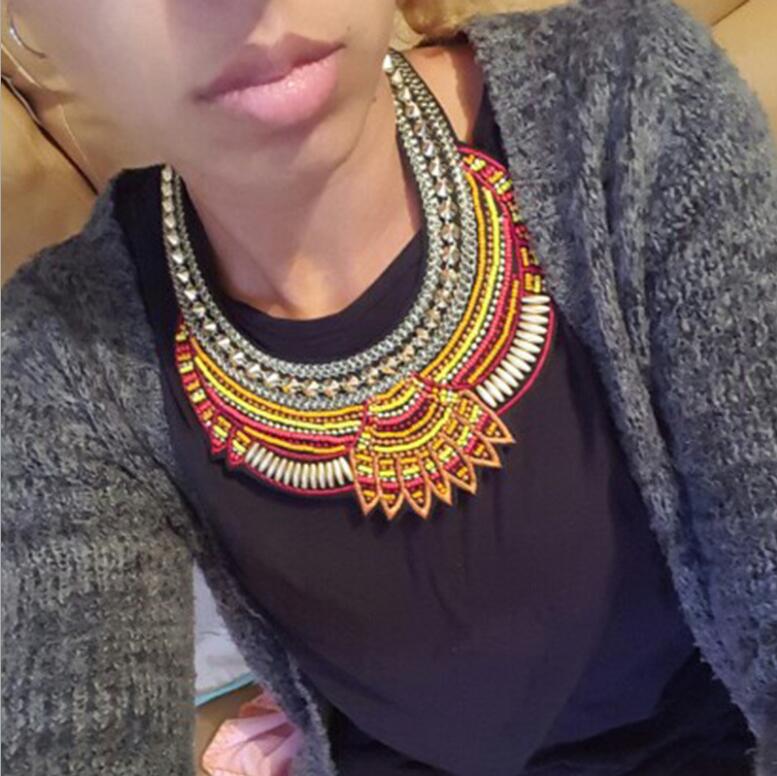 New Fashion Elegant Necklace Pendant MultiColor Vintage Bohemian Choker Collar Necklaces Statement for Women Jewelry
New Fashion Elegant Necklace Pendant MultiColor Vintage Bohemian Choker Collar Necklaces Statement for Women Jewelry