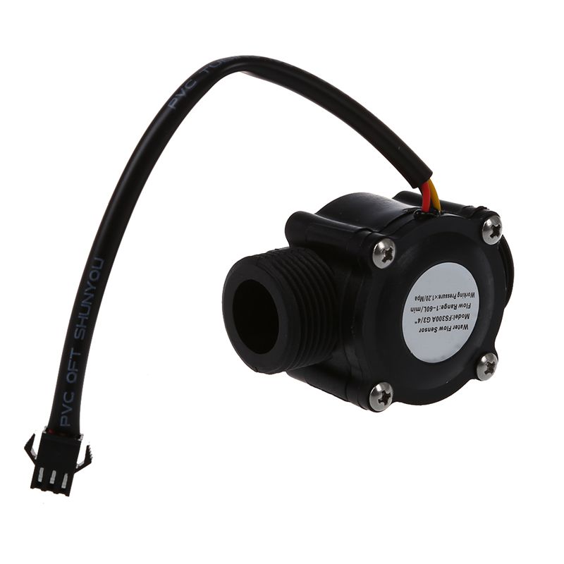 Flow Sensors 1-60L/Min DC 5-24V Hall Effect Water Sensor Counter Meter FS300A
