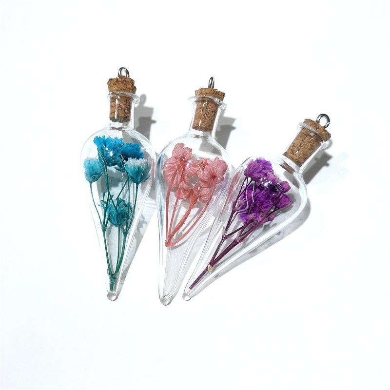 1pc Pointed Bottle Pendant Colorful Dried Flower Transparent Glass for Charms Jewelry Making DIY Necklace Earrings Accessories
1pc Pointed Bottle Pendant Colorful Dried Flower Transparent Glass for Charms Jewelry Making DIY Necklace Earrings Accessories