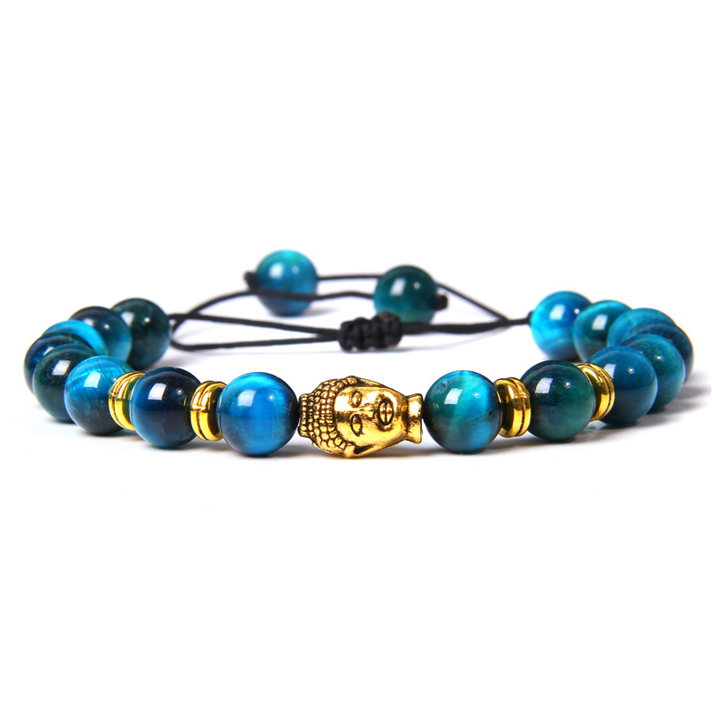 Natural Stone Royal Blue Beads Prayer Bracelet Fashion Braided Rope Adjustable Gold Buddha Head Charm Bracelet for Women Men
Natural Stone Royal Blue Beads Prayer Bracelet Fashion Braided Rope Adjustable Gold Buddha Head Charm Bracelet for Women Men