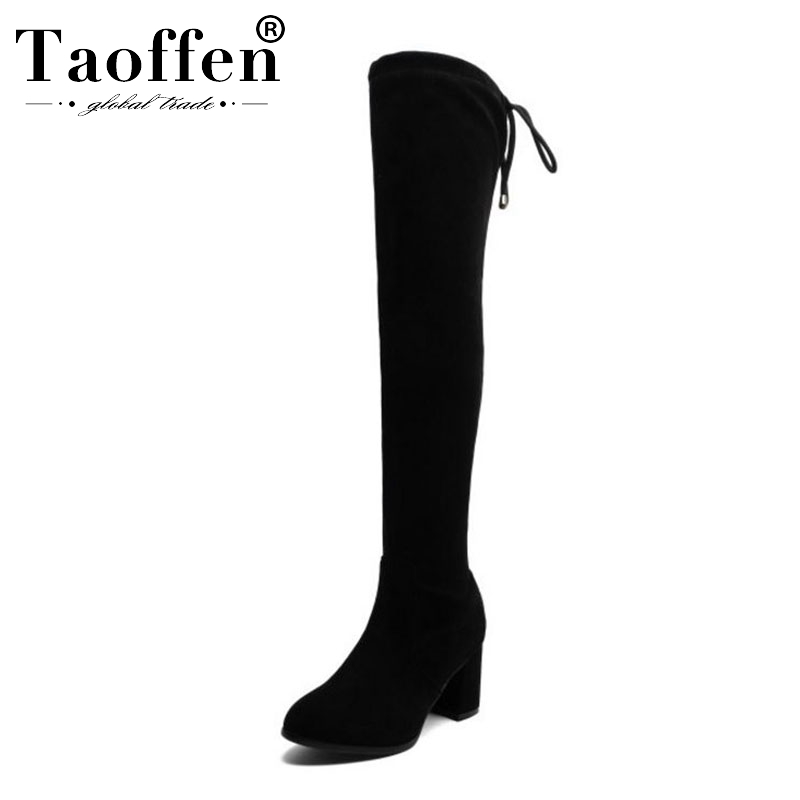 Taoffen Women Zipper Over The Knee Boots High Heels Pointed Toe Fashion Office Shoes Woman Winter Warm Botas Footwear Size 33-43, Black 
Taoffen Women Zipper Over The Knee Boots High Heels Pointed Toe Fashion Office Shoes Woman Winter Warm Botas Footwear Size 33-43, Black