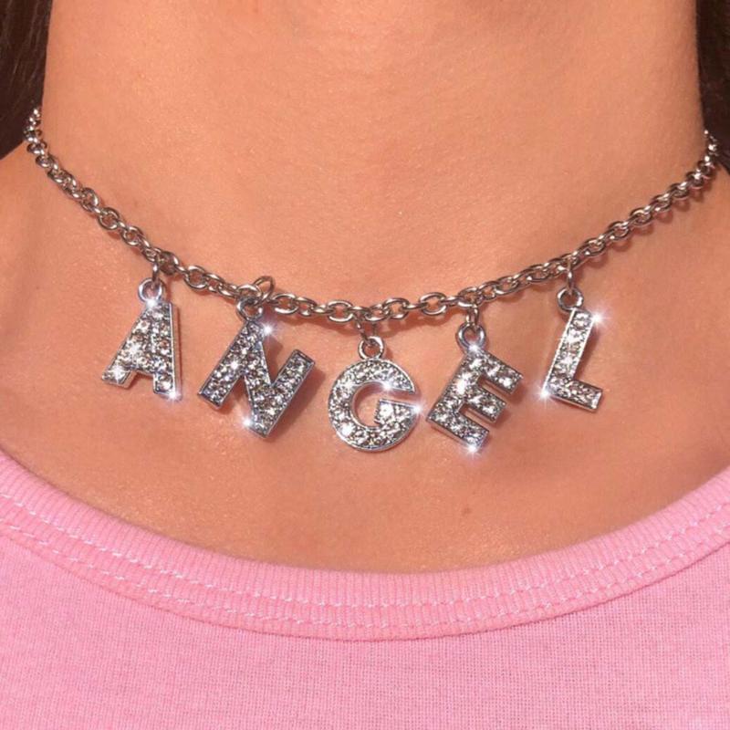 Harajuku Letter Crystal Angel Necklace Women Jewelry Couple Gift Necklace Choker Femme Punk Collier for Women 1Pc
Harajuku Letter Crystal Angel Necklace Women Jewelry Couple Gift Necklace Choker Femme Punk Collier for Women 1Pc