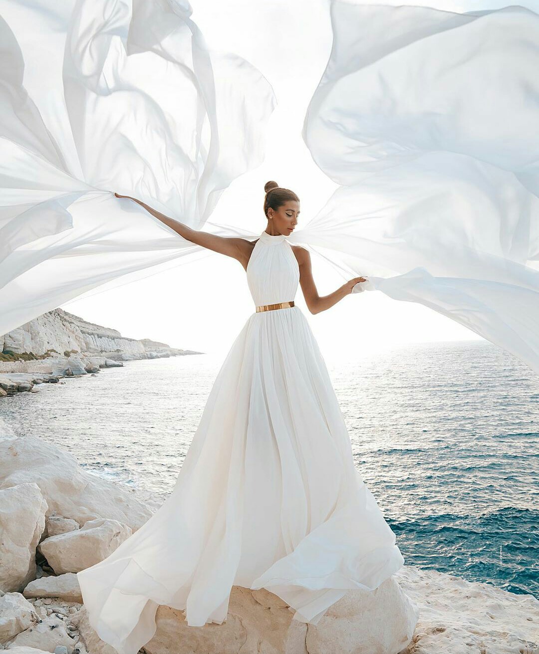 2021 Chiffon Beach Wedding Dresses Backless Side Slits Sexy Bridal Gowns Sleeveless Bohemian vestido de novia