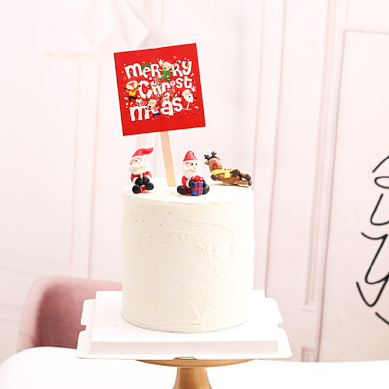 Other Festive & Party Supplies Paper Merry Christmas Cake Topper Santa Claus Cupcake Toppers For Home Decorations Tree Baby Shower