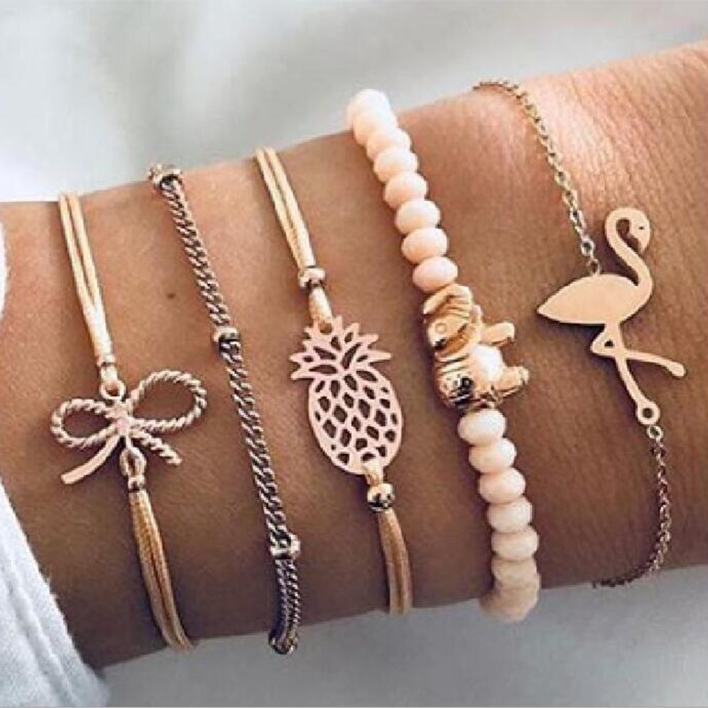Boho Tassel Flamingo Flower Pineapple Charm Bracelet Stacking Adjustable Bracelet for Women Beads Set
Boho Tassel Flamingo Flower Pineapple Charm Bracelet Stacking Adjustable Bracelet for Women Beads Set
