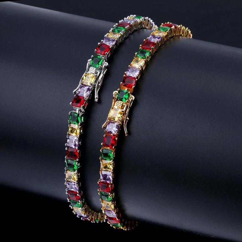 Multicolor + Cubic Zirconia Bling Iced Out Tennis Bracelet for Men Women Hip Hop Rapper Jewelry 1 Row CZ Charm Bracelets Gold
Multicolor + Cubic Zirconia Bling Iced Out Tennis Bracelet for Men Women Hip Hop Rapper Jewelry 1 Row CZ Charm Bracelets Gold