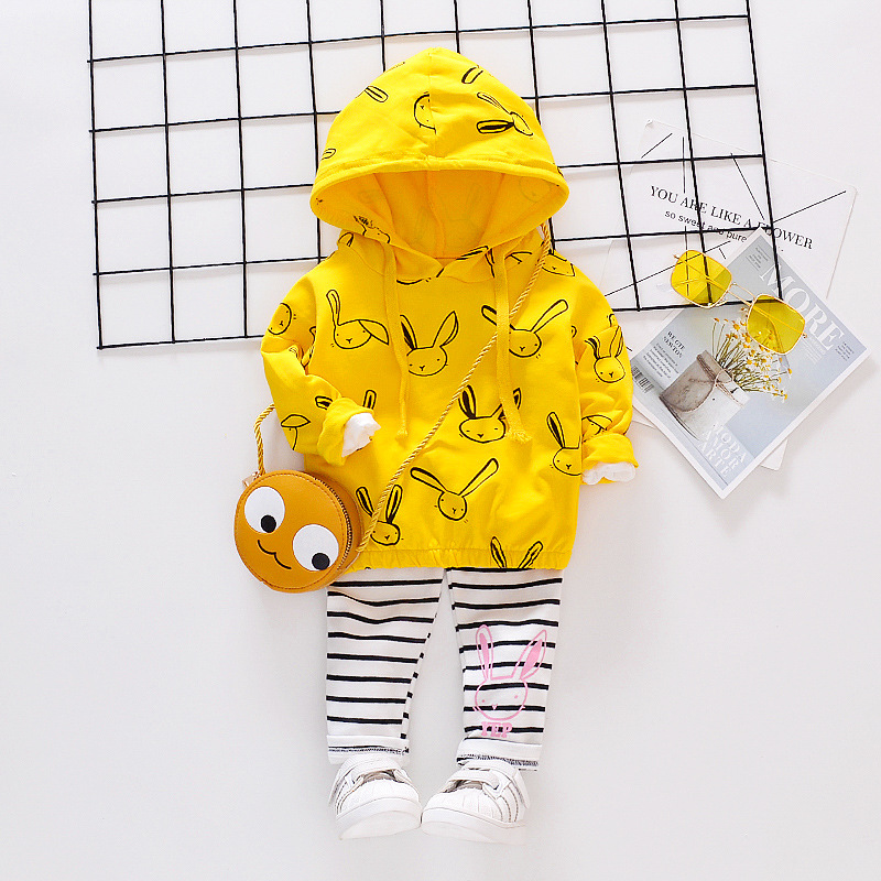 Fashion infant Suits Baby Clothing Set for Girls Cute Spring/autumn Casual Clothes Set Cartoon rabbit Hoodie + striped pants, Pink
Fashion infant Suits Baby Clothing Set for Girls Cute Spring/autumn Casual Clothes Set Cartoon rabbit Hoodie + striped pants, Pink