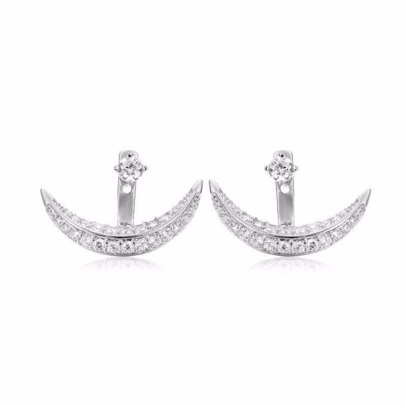 Half Moon Cluster CZ Zircon Ear Jacket Front & Back Stud Earrings For Women Girls Gold Color Jewelry Orecchini Aros Aretes
Half Moon Cluster CZ Zircon Ear Jacket Front & Back Stud Earrings For Women Girls Gold Color Jewelry Orecchini Aros Aretes